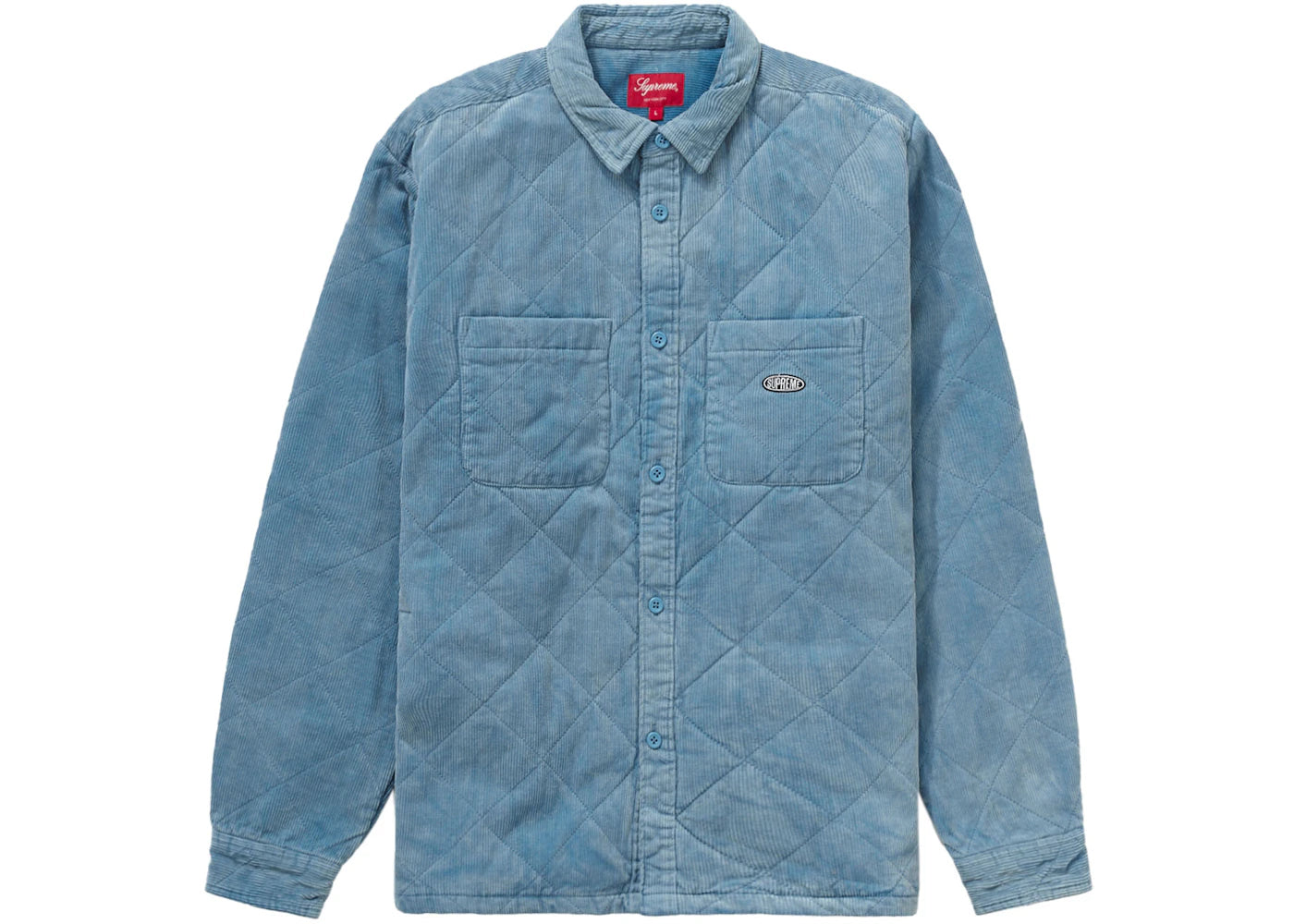 Supreme Quilted Corduroy Shirt Slate Blue