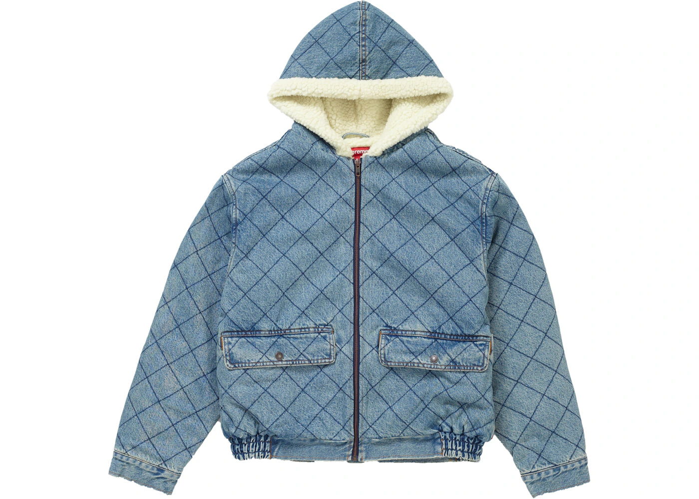 Supreme Quilted Denim Pilot Jacket Washed Blue