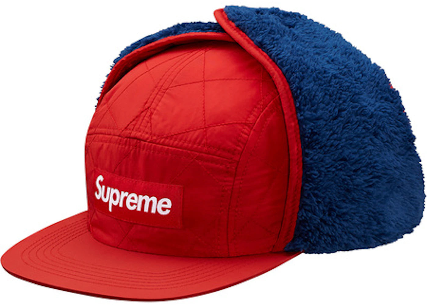 Supreme Quilted Earflap Camp Cap Red