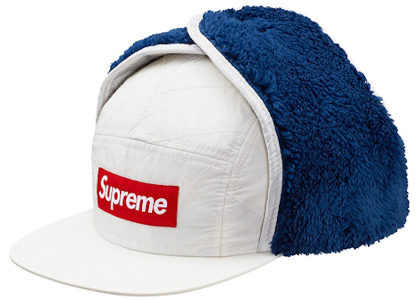 Supreme Quilted Earflap Camp Cap White