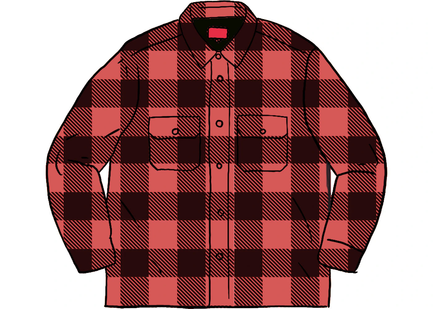 Supreme Quilted Flannel Shirt Red