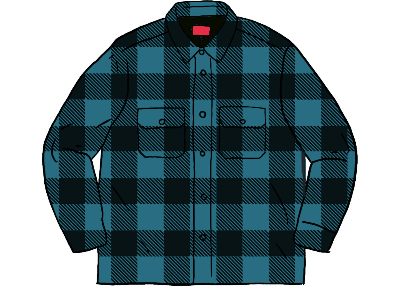 Supreme Quilted Flannel Shirt Teal