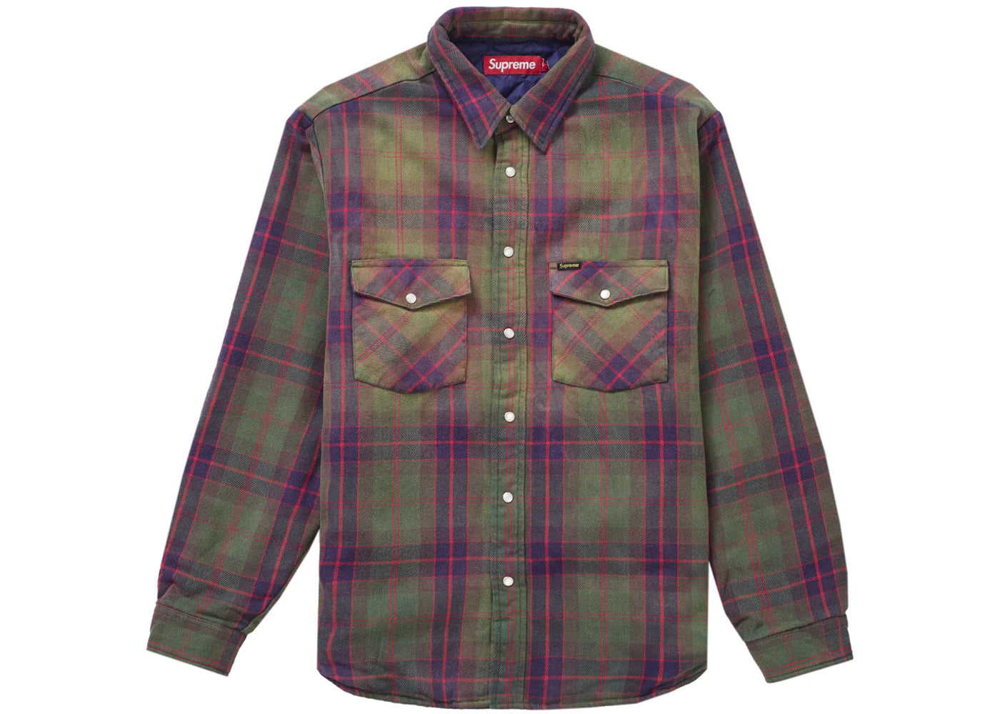 Supreme Quilted Flannel Snap Shirt Green