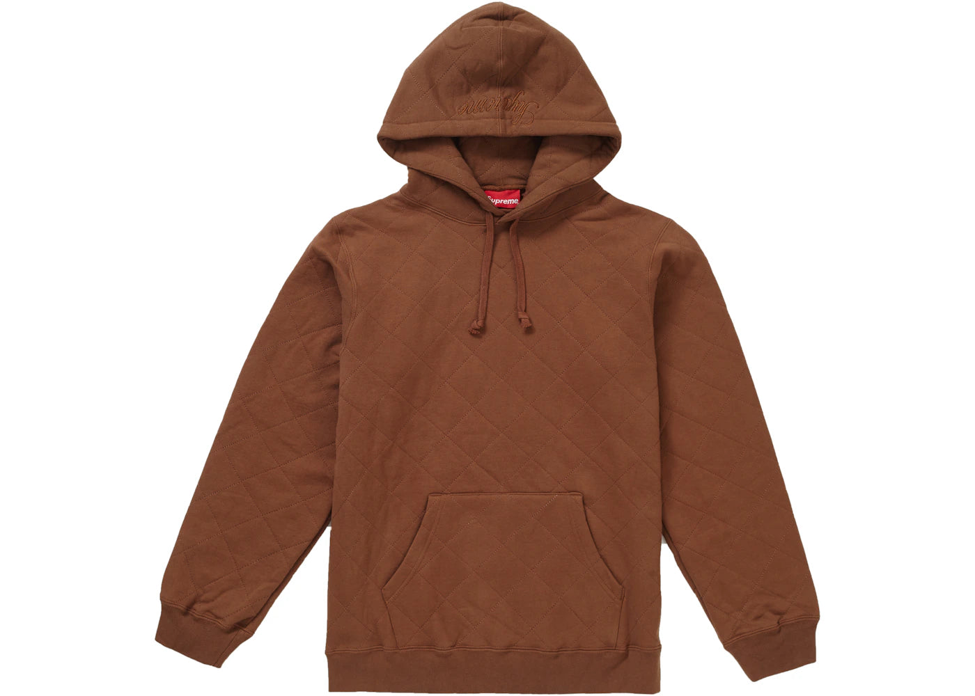 Supreme Quilted Hooded Sweatshirt Brown