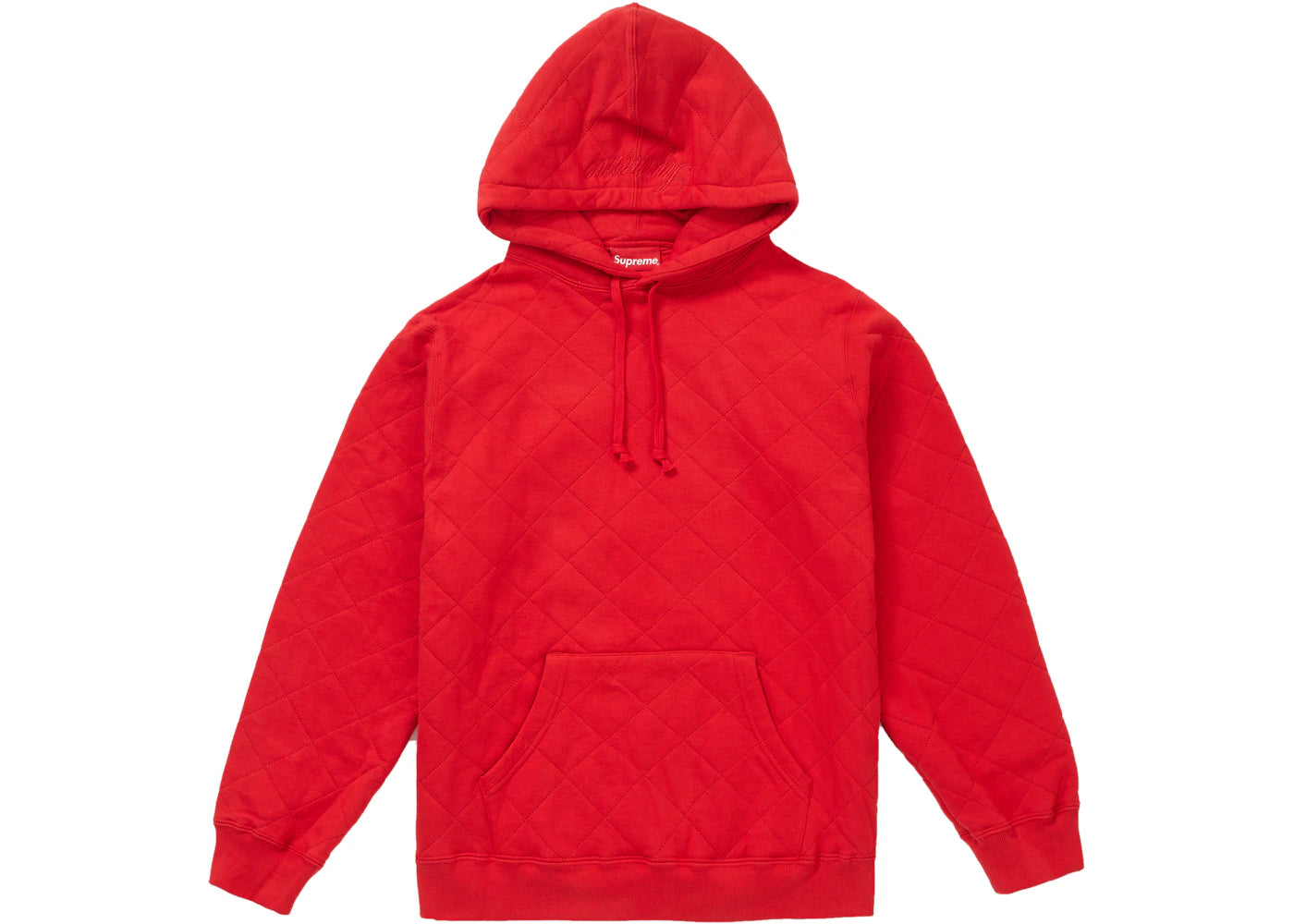 Supreme Quilted Hooded Sweatshirt Red