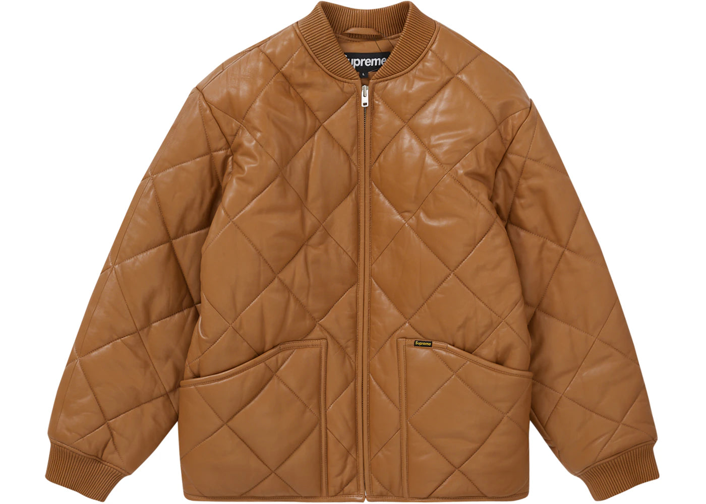 Supreme Quilted Leather Work Jacket Tan