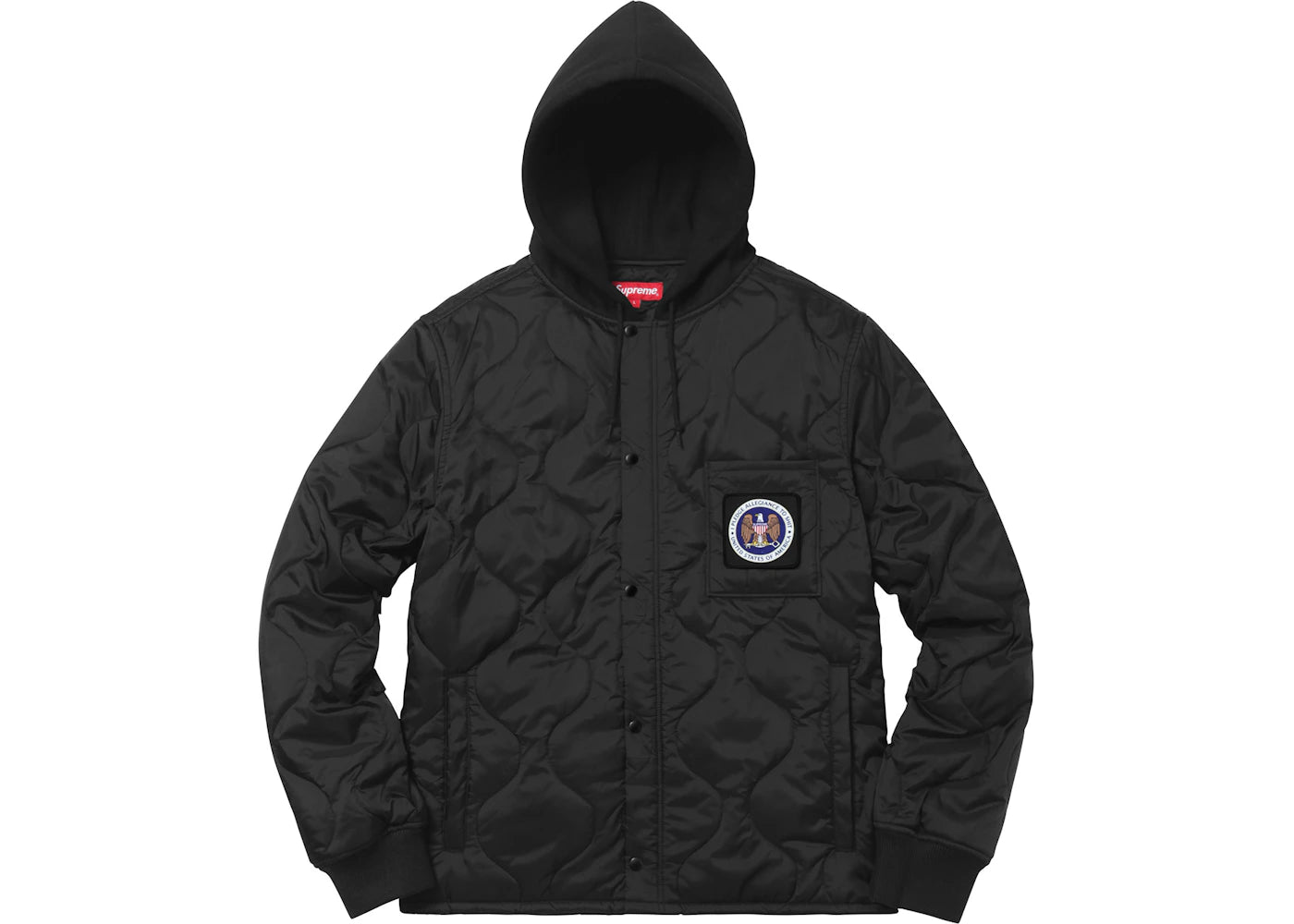 Supreme Quilted Liner Hooded Jacket Black