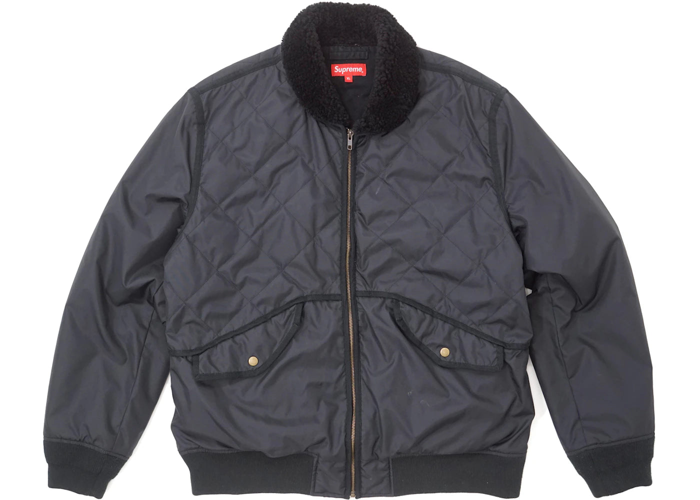 Supreme Quilted Nylon Tanker Jacket Black