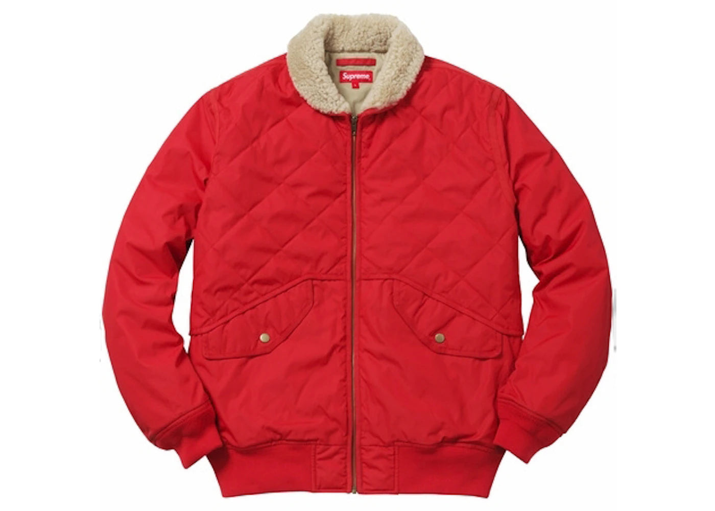 Supreme Quilted Nylon Tanker Jacket Red