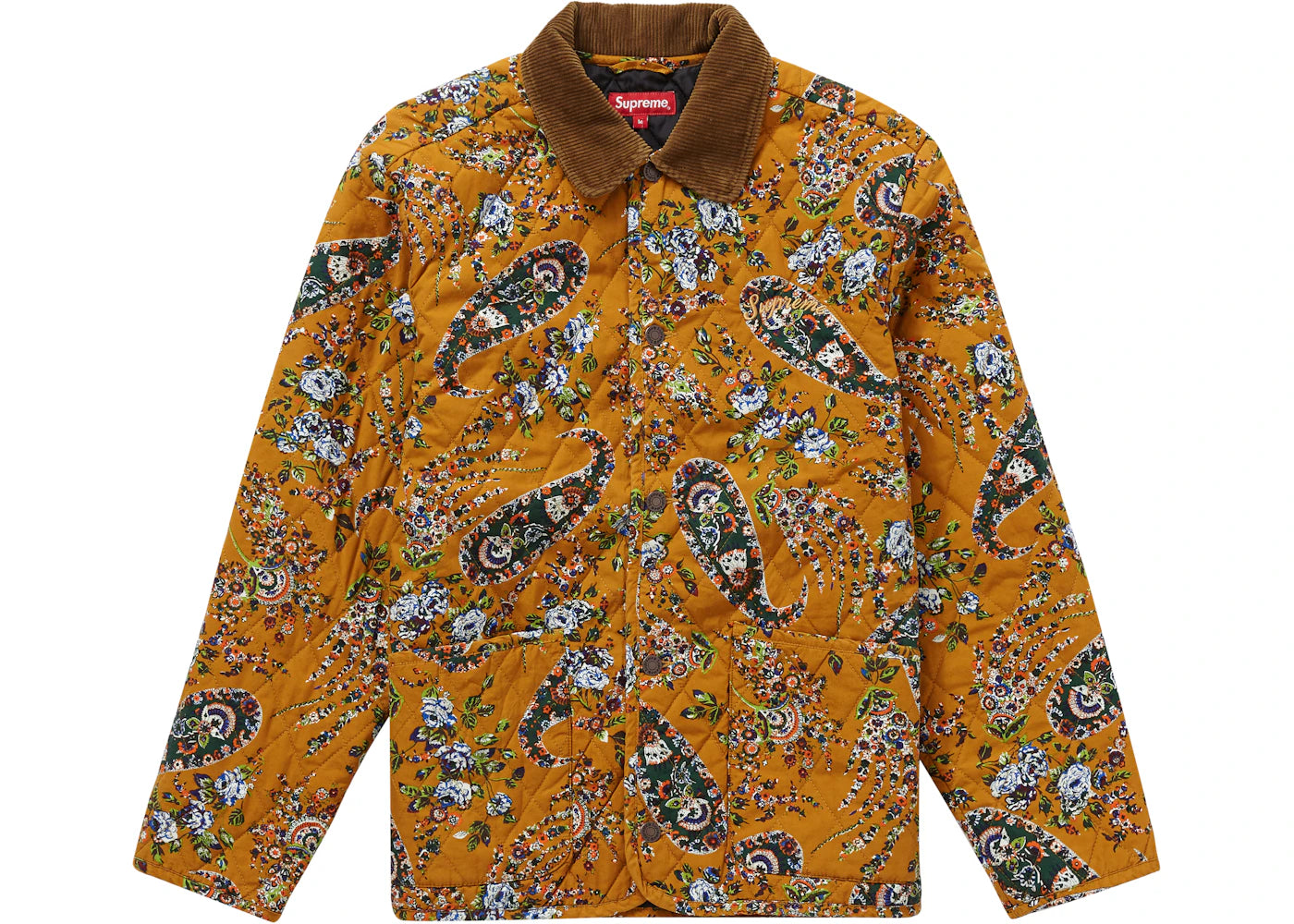 Supreme Quilted Paisley Jacket Mustard Paisley