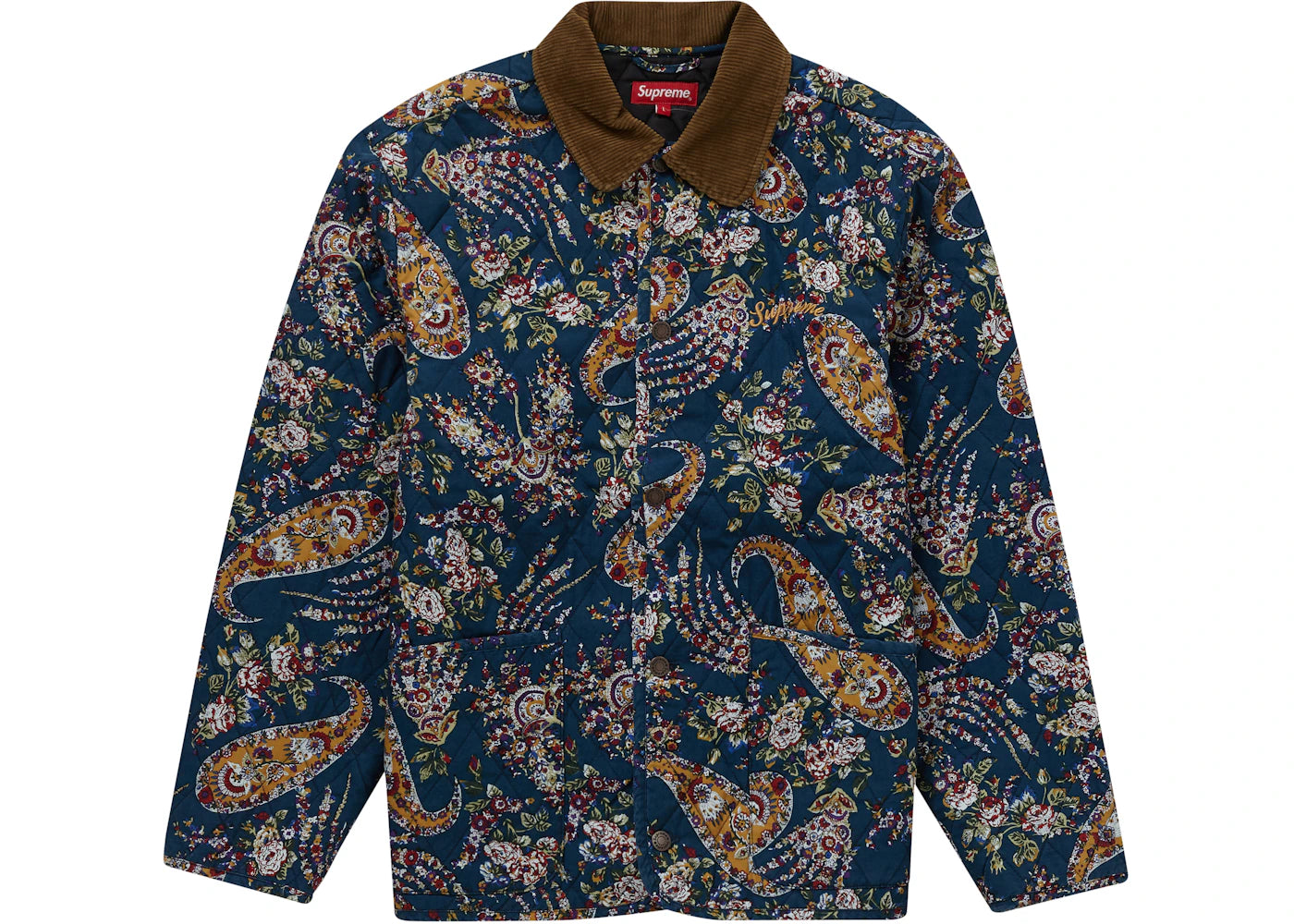 Supreme Quilted Paisley Jacket Navy Paisley