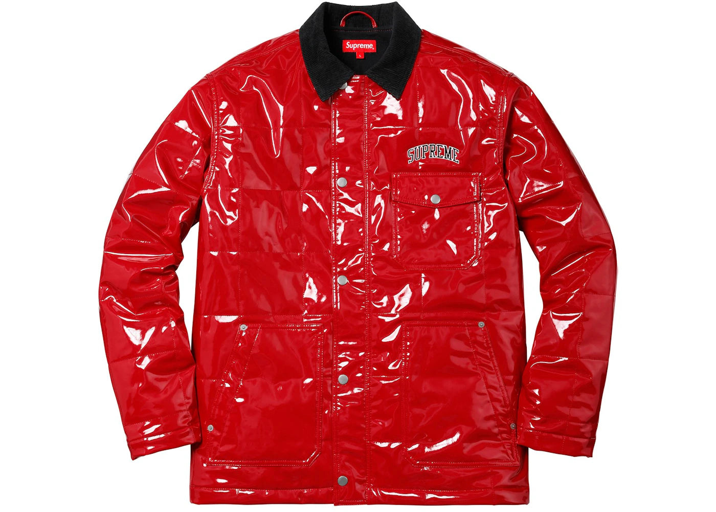 Supreme Quilted Patent Vinyl Work Jacket Red