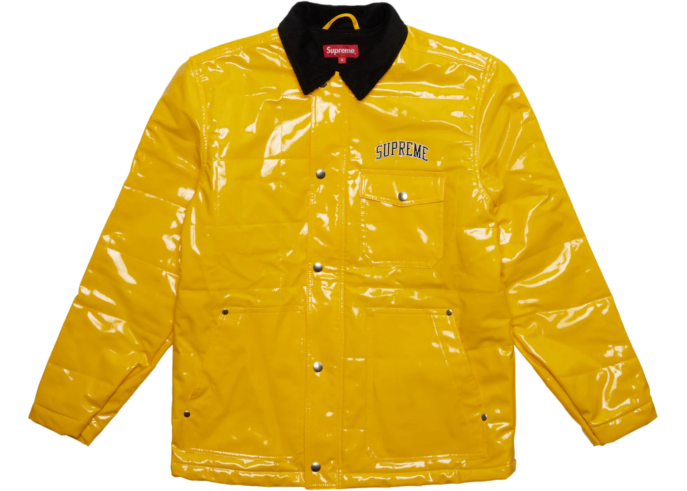 Supreme Quilted Patent Vinyl Work Jacket Yellow