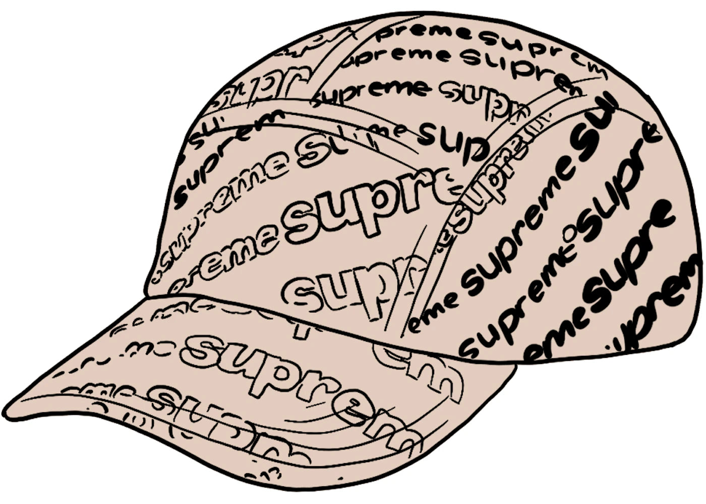 Supreme Radial Camp Cap Natural