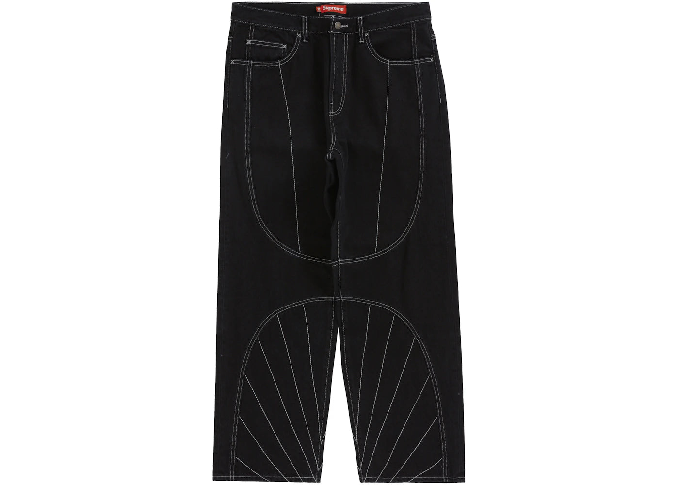 Supreme Radial Embroidered Loose Fit Jean Black