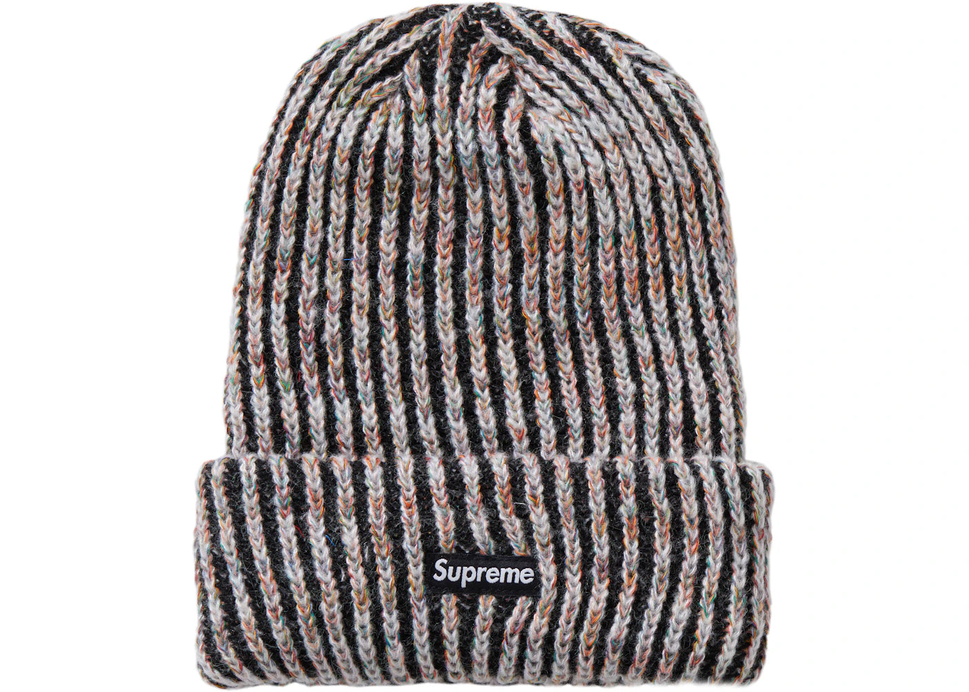 Supreme Rainbow Knit Loose Gauge Beanie Black