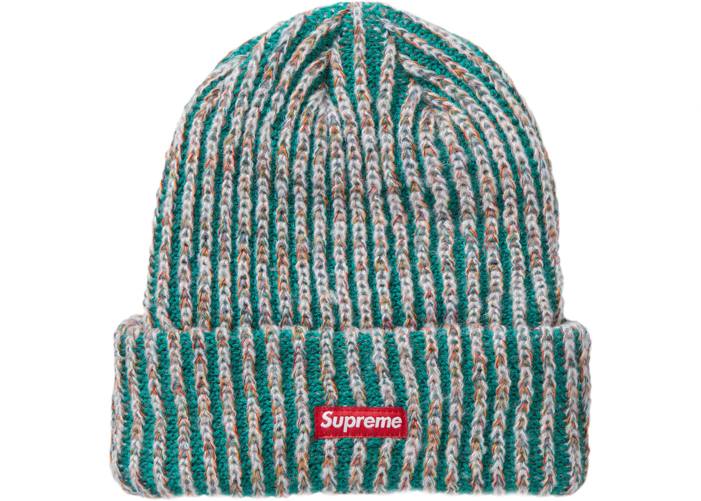 Supreme Rainbow Knit Loose Gauge Beanie Dark Green