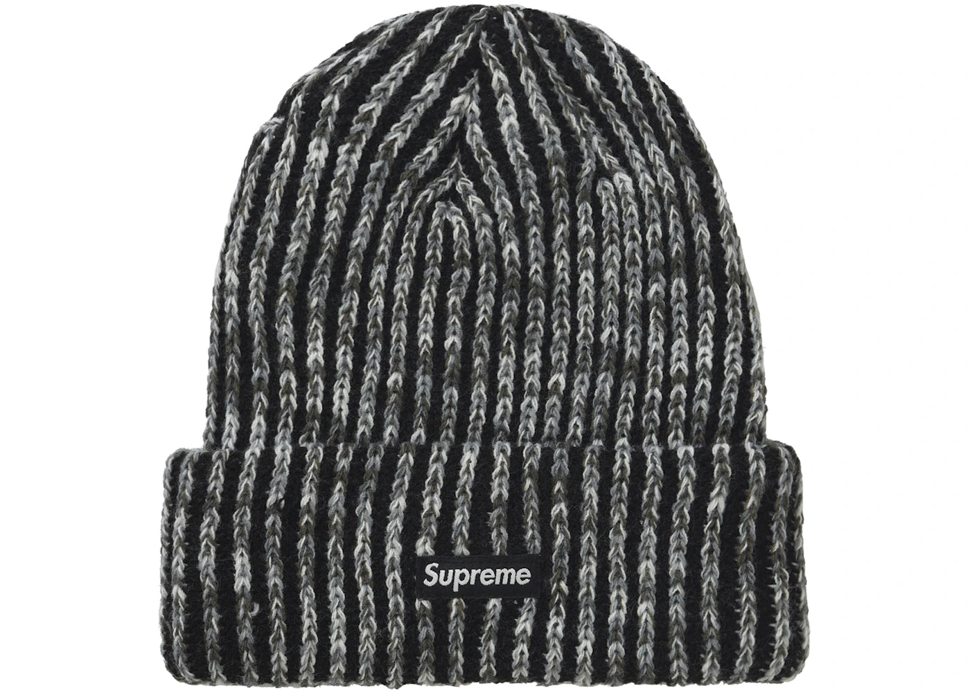 Supreme Rainbow Knit Loose Gauge Beanie (FW21) Black