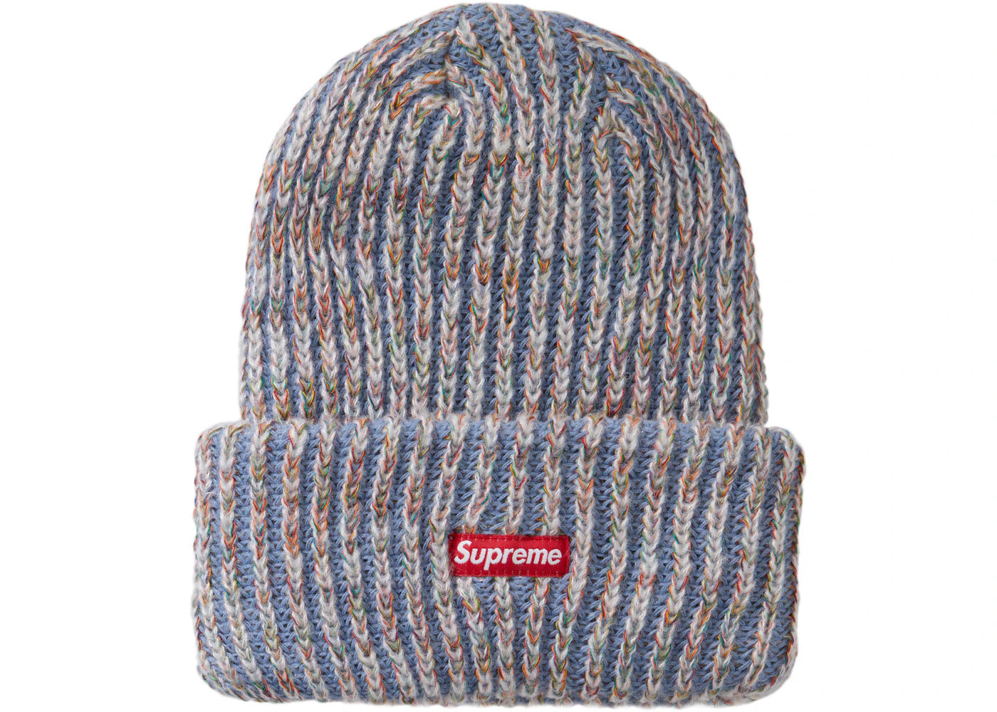 Supreme Rainbow Knit Loose Gauge Beanie Light Blue