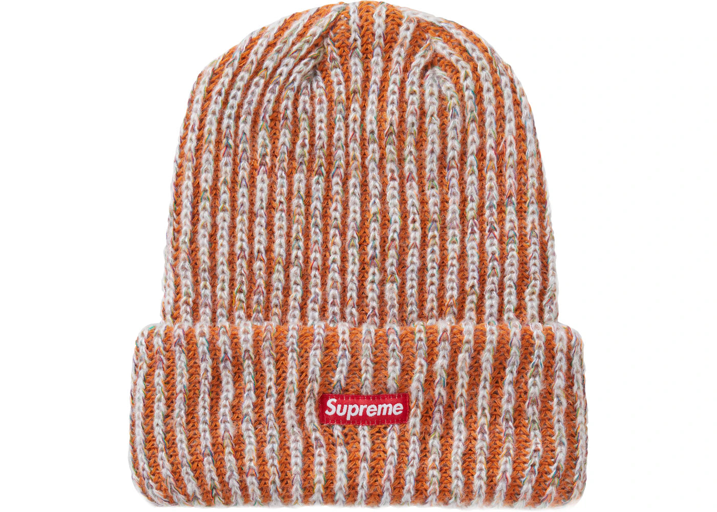 Supreme Rainbow Knit Loose Gauge Beanie Rust