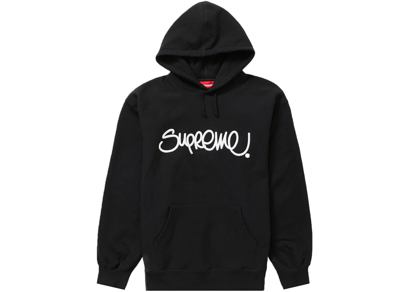 Supreme Raised Handstyle Hooded Sweatshirt Black