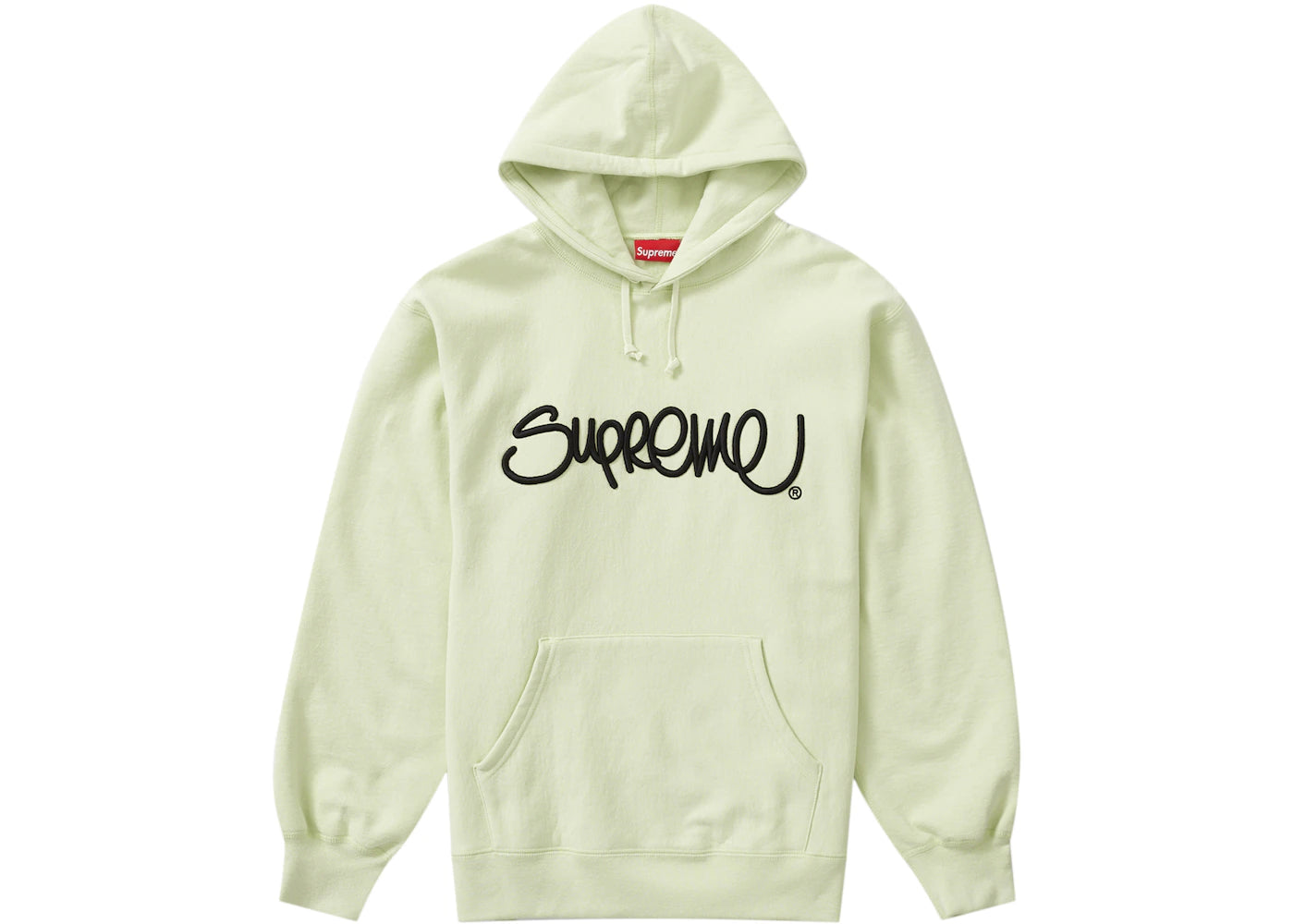 Supreme Raised Handstyle Hooded Sweatshirt Pale Green