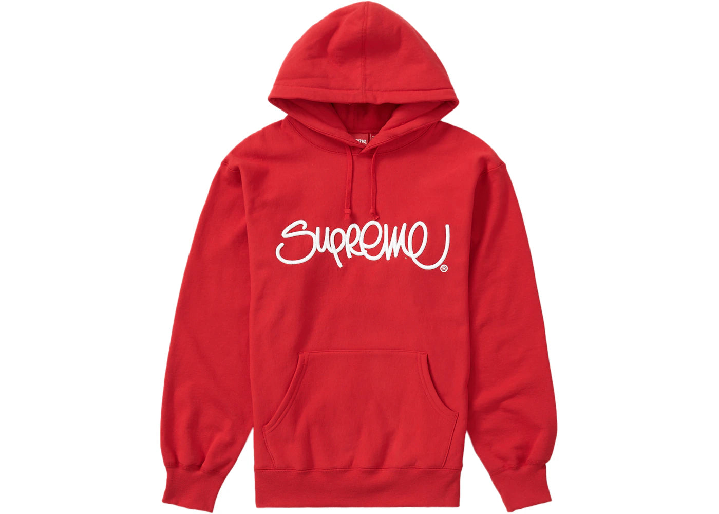 Supreme Raised Handstyle Hooded Sweatshirt Red