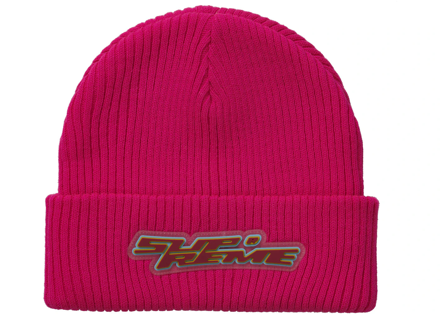 Supreme Raised Logo Patch Beanie Pink