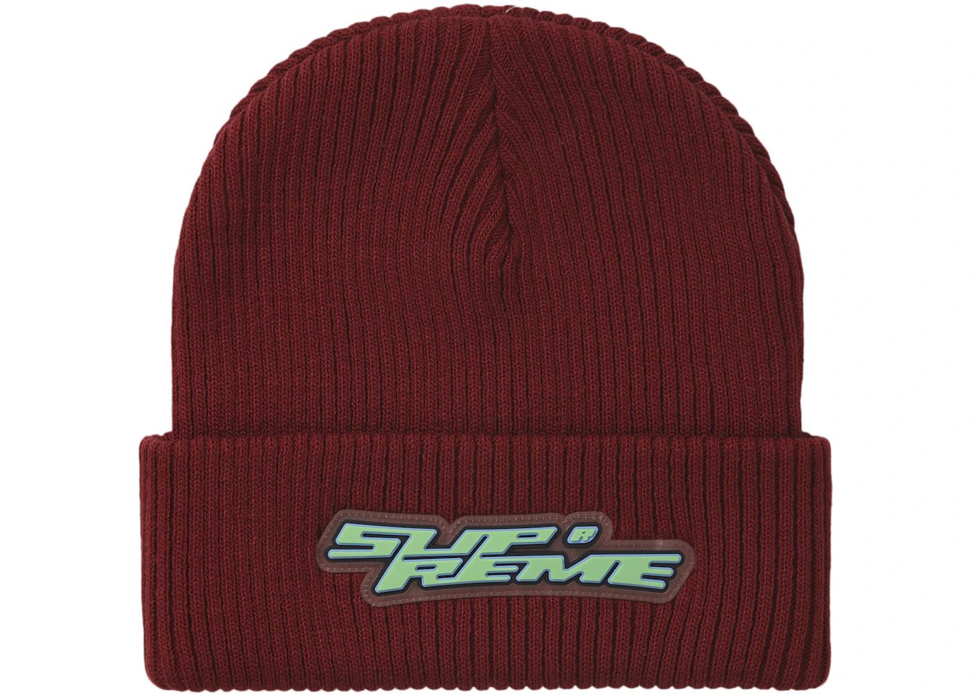 Supreme Raised Logo Patch Beanie Red