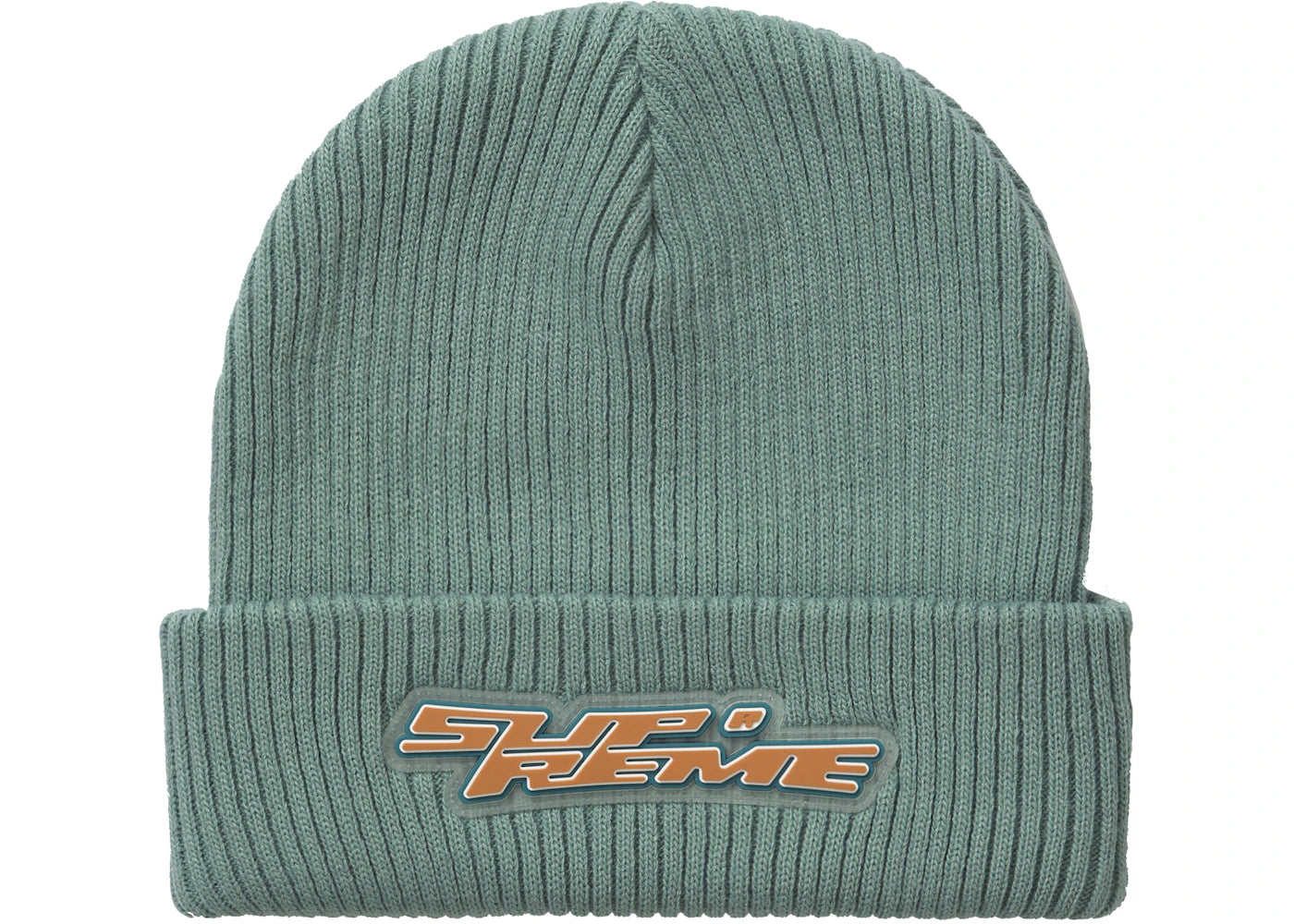 Supreme Raised Logo Patch Beanie Sage