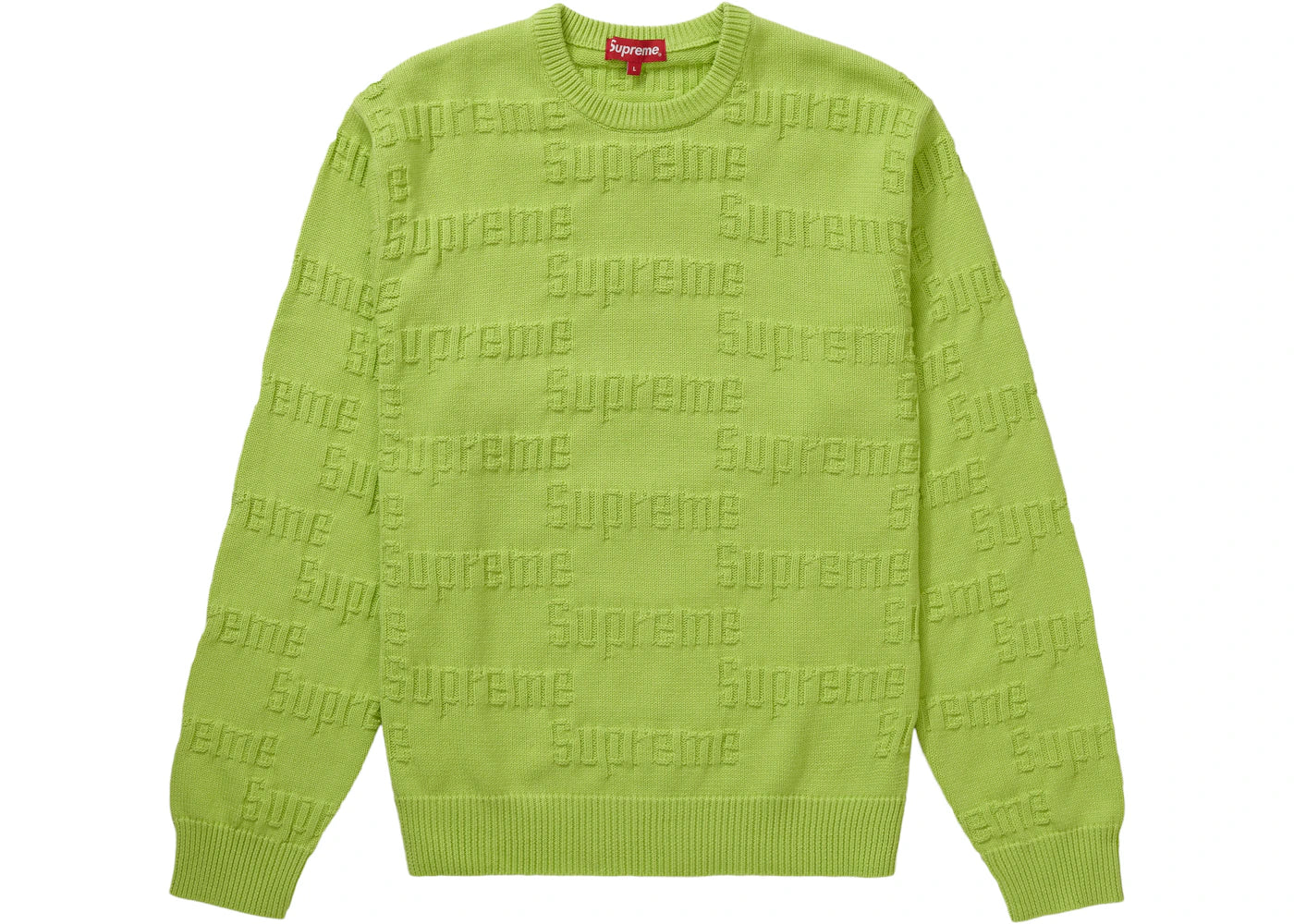 Supreme Raised Logo Sweater Acid Green