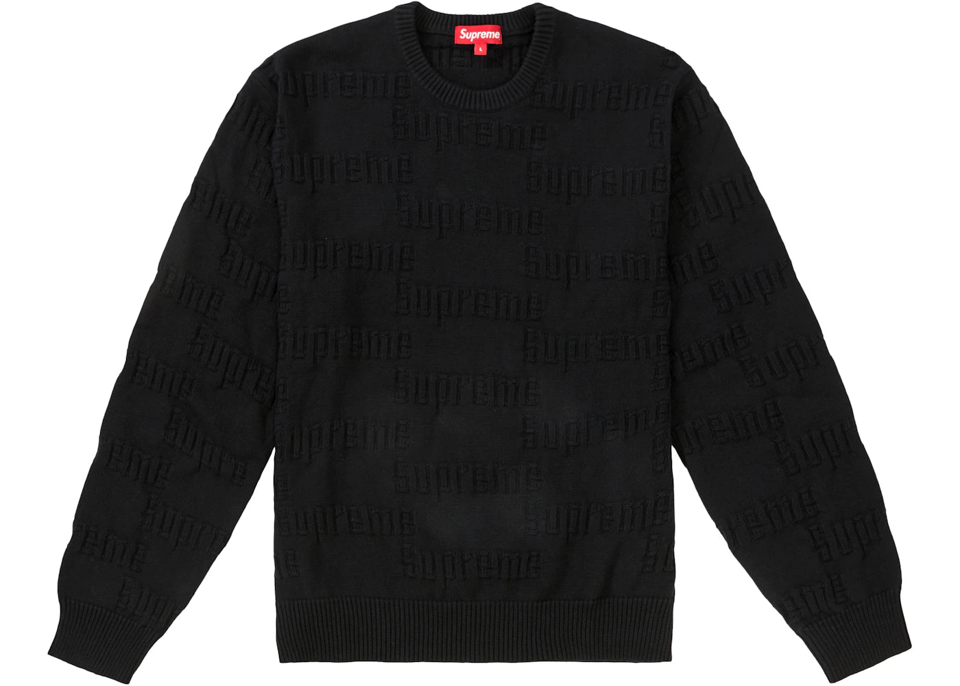 Supreme Raised Logo Sweater Black