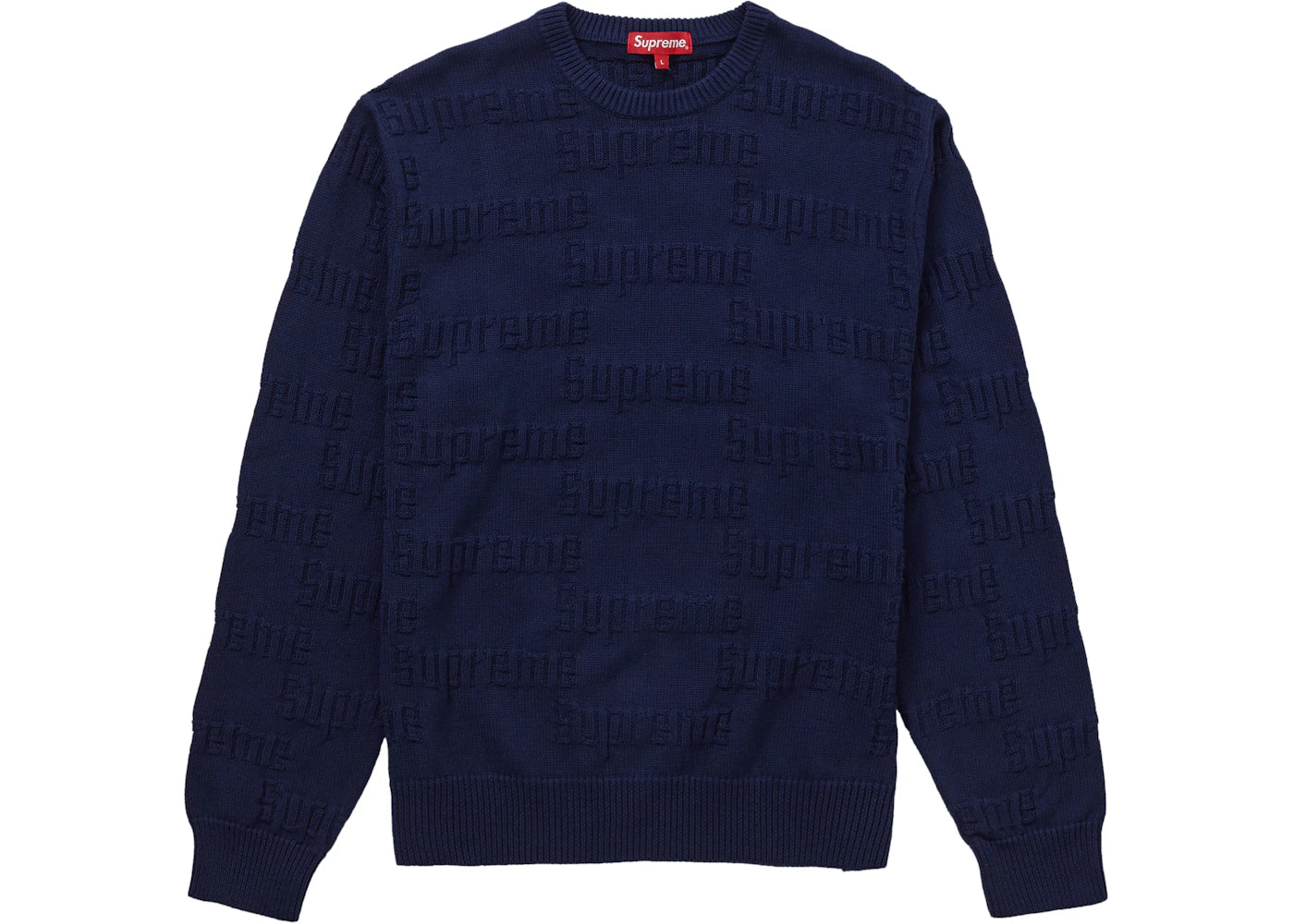 Supreme Raised Logo Sweater Navy