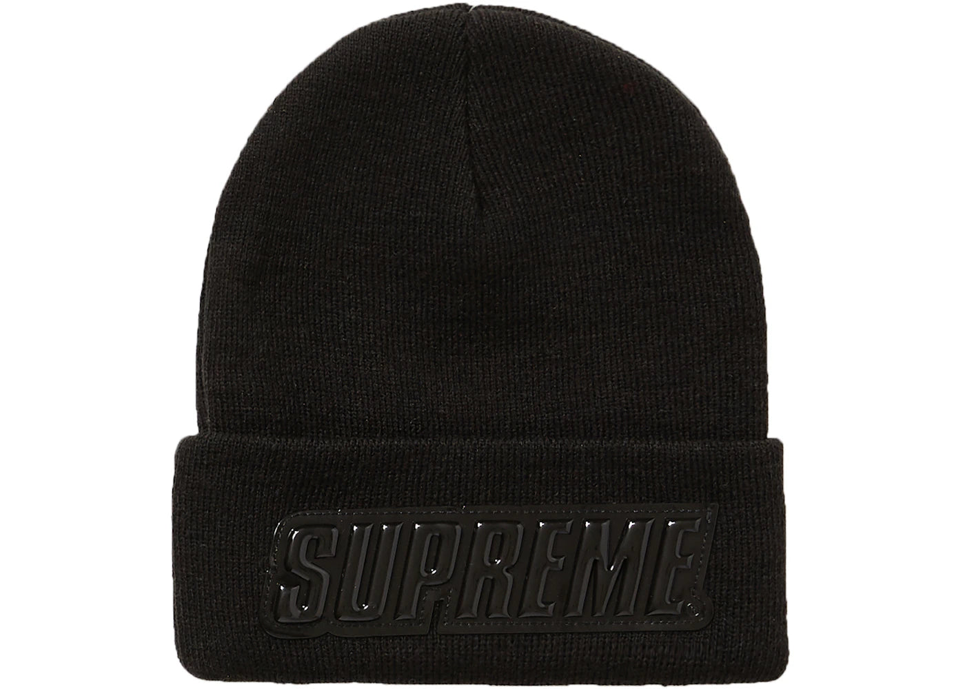 Supreme Raised Patent Logo Beanie Black