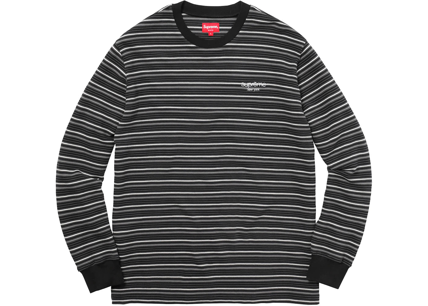 Supreme Raised Stripe L/S Top Black