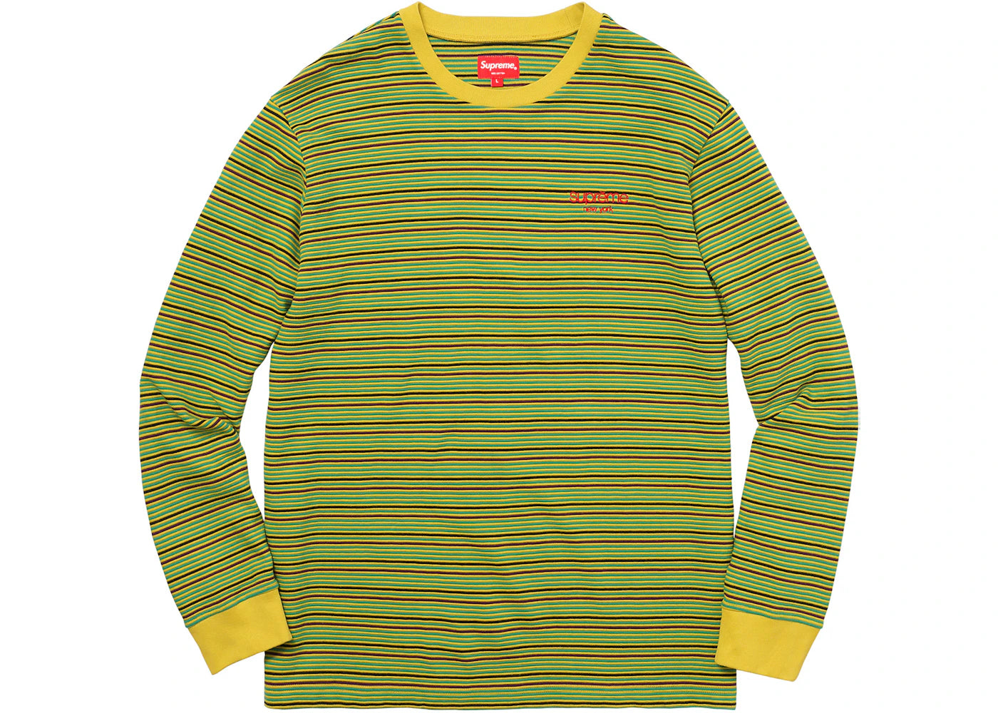 Supreme Raised Stripe L/S Top Yellow