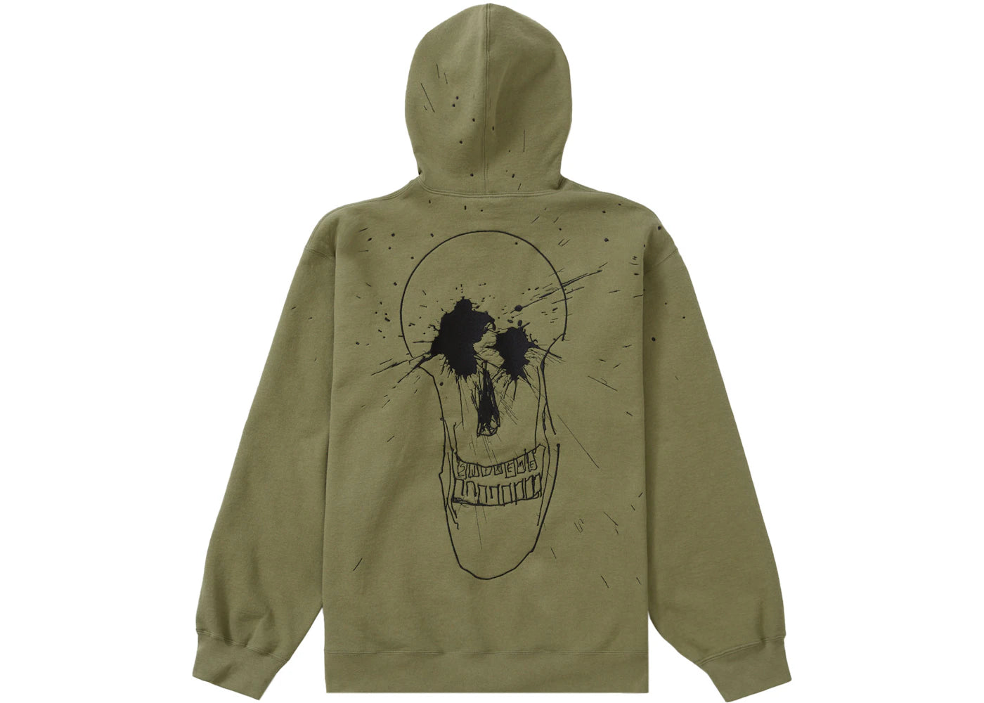 Supreme Ralph Steadman Skull Hooded Sweatshirt Light Olive