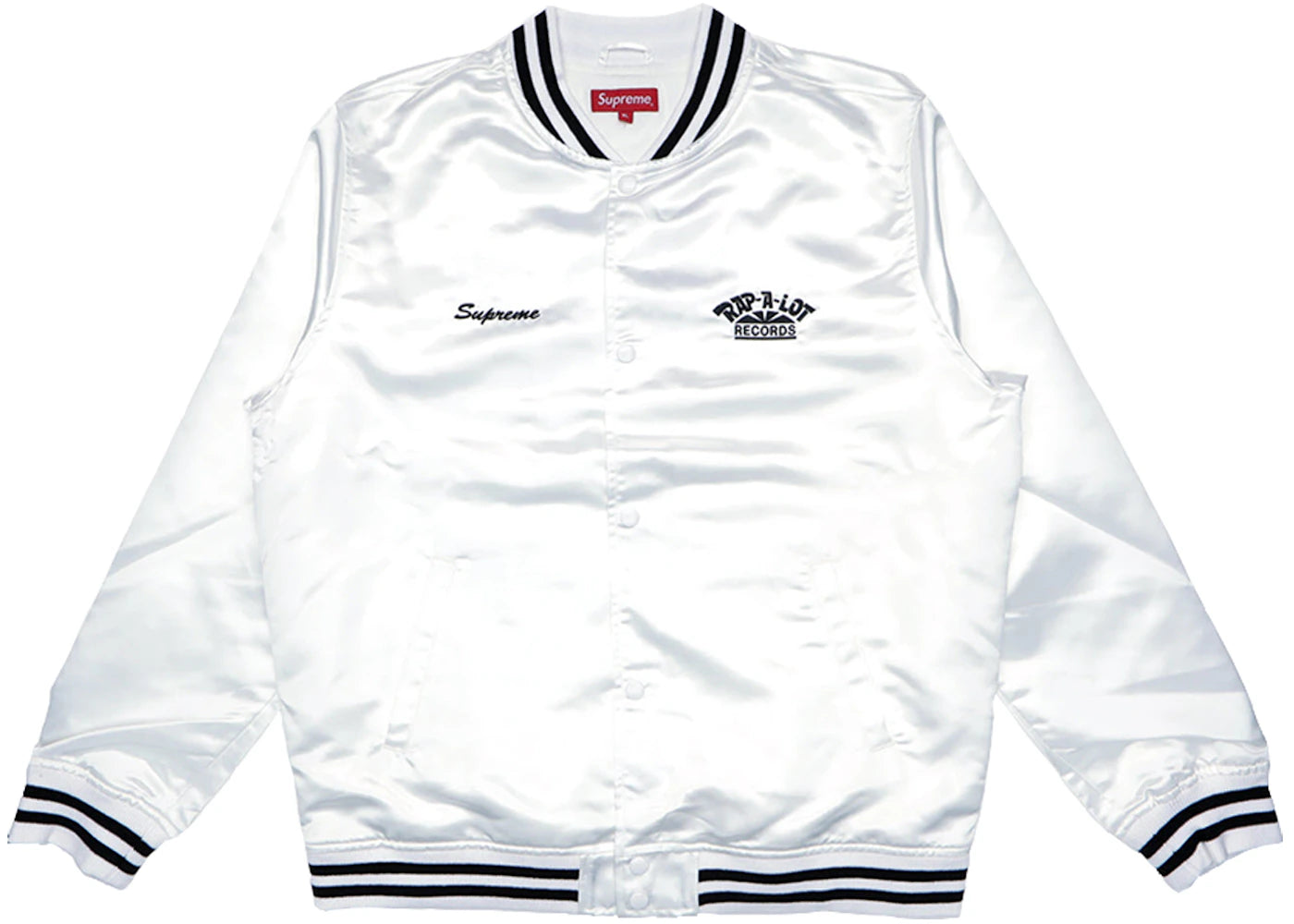 Supreme Rap A Lot Records Satin Club Jacket White