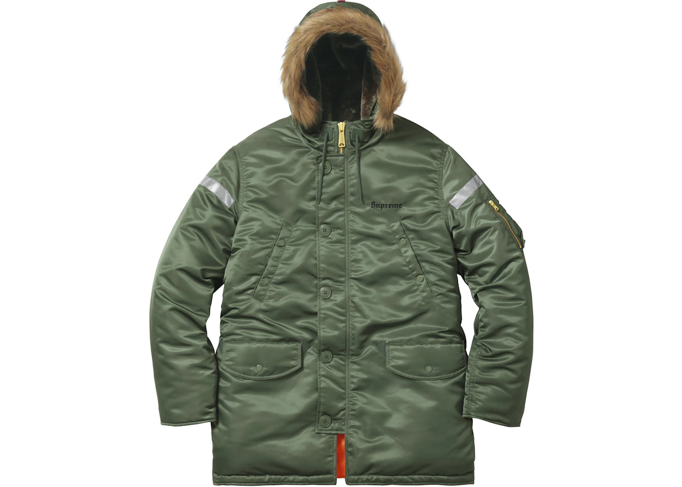 Supreme Reflective Cross N-3B Parka Olive
