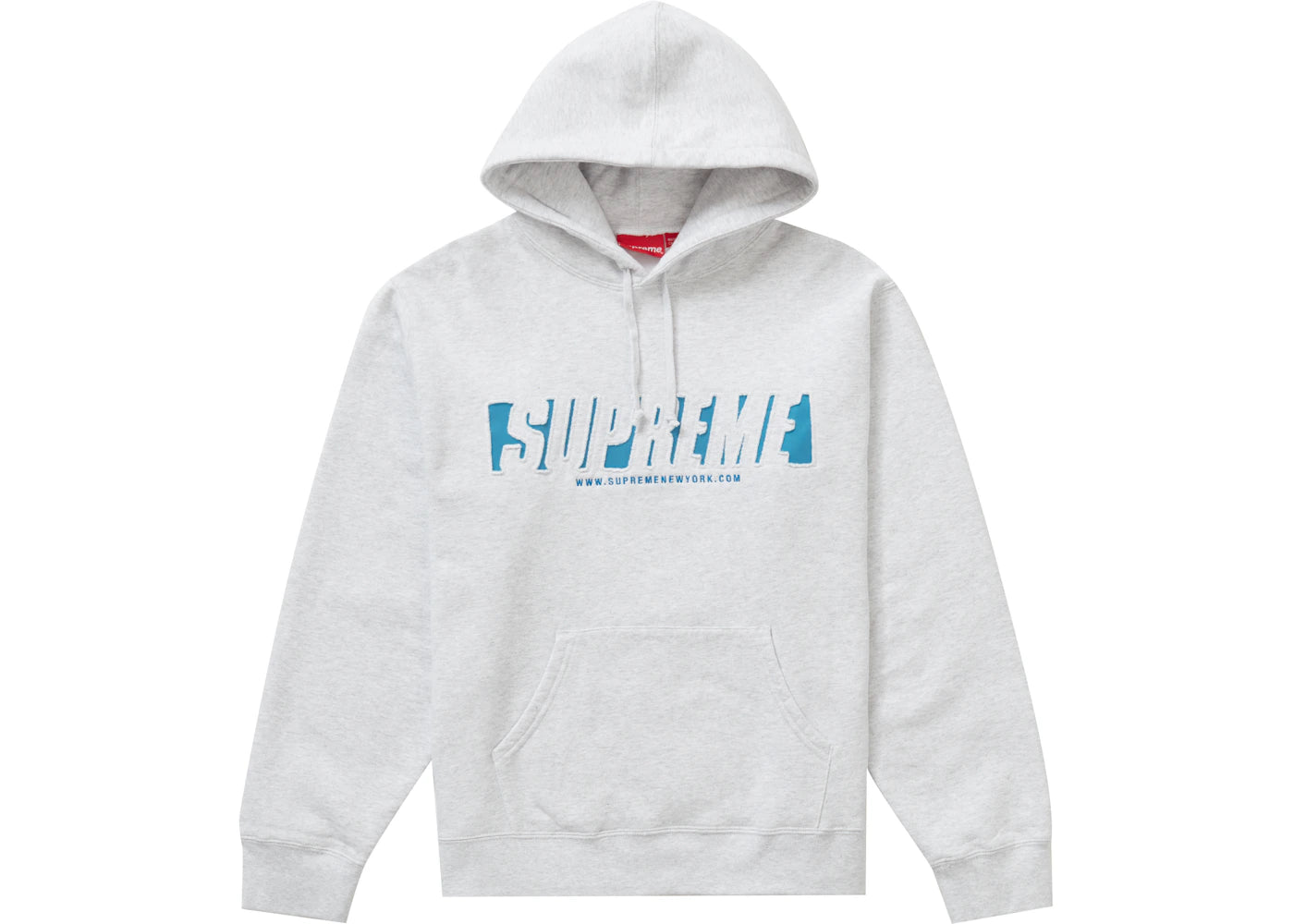Supreme Reflective Cutout Hooded Sweatshirt Ash Grey