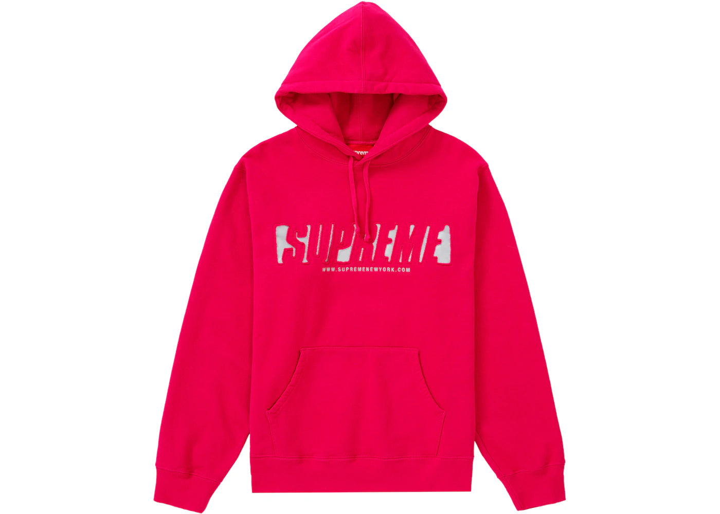 Supreme Reflective Cutout Hooded Sweatshirt Fuchsia