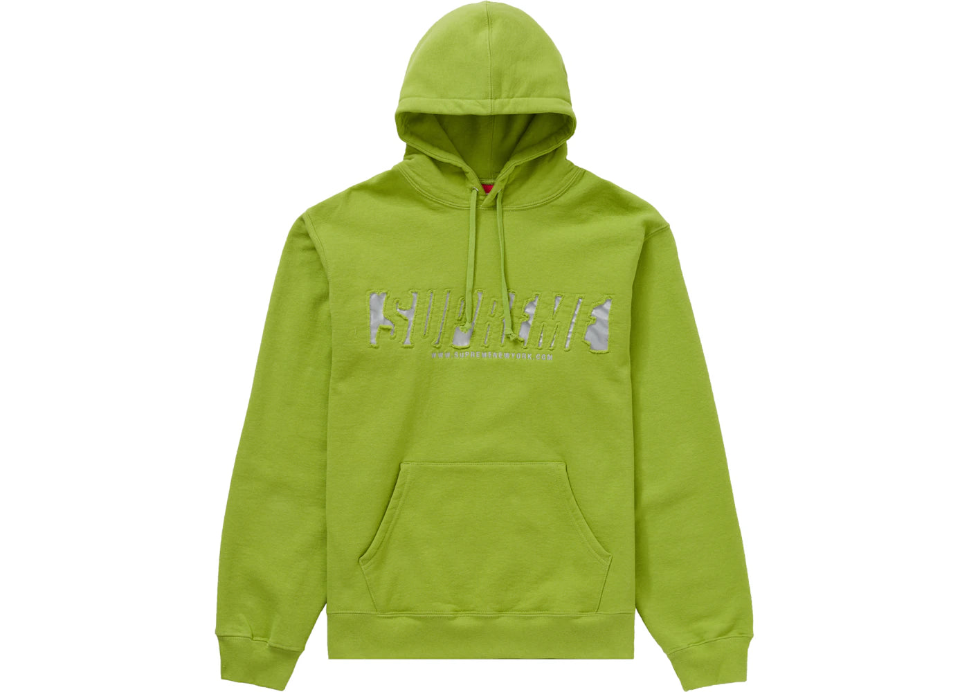 Supreme Reflective Cutout Hooded Sweatshirt Lime