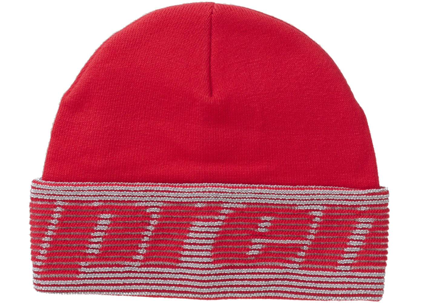 Supreme Reflective Jacquard Beanie Red