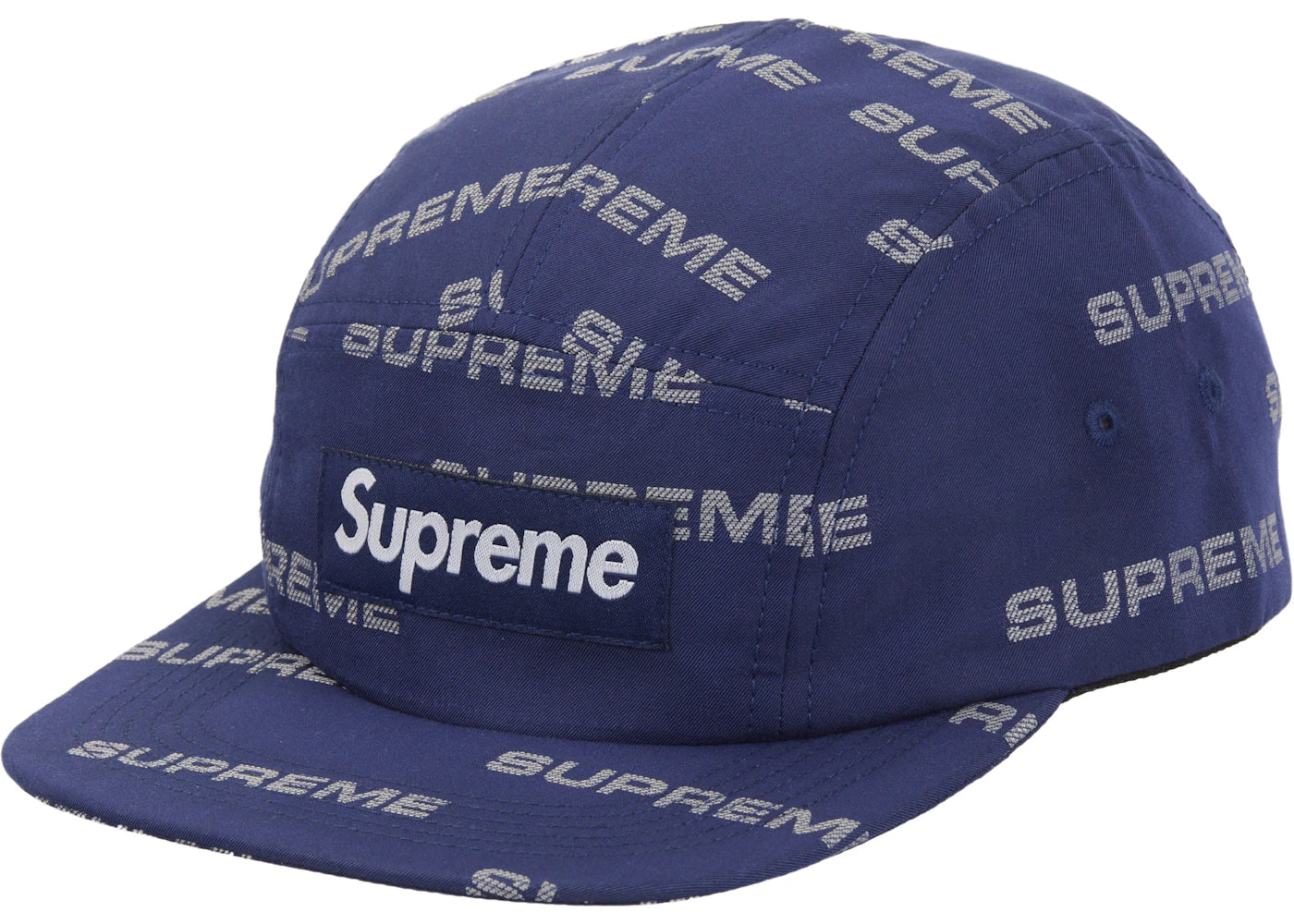 Supreme Reflective Jacquard Camp Cap Blue