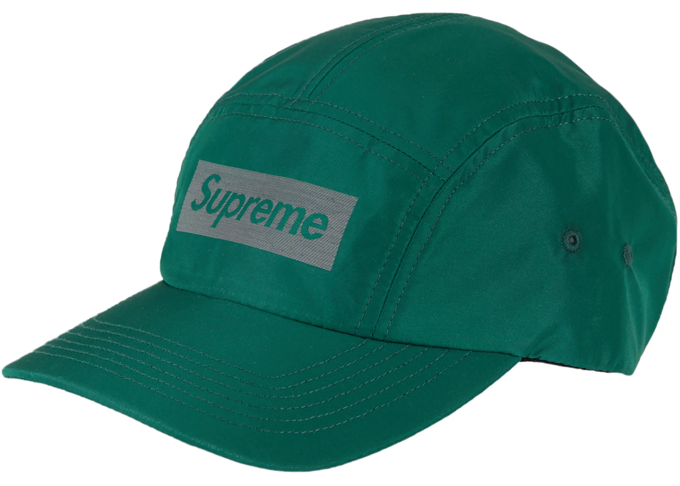 Supreme Reflective Jacquard Logo Camp Cap (FW22) Green