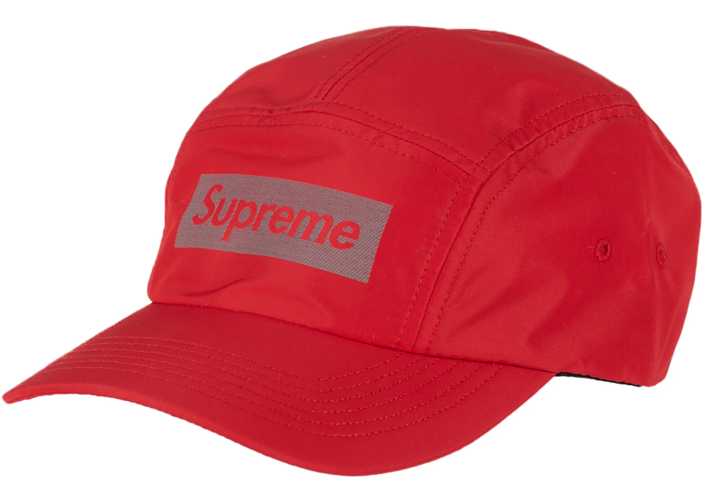 Supreme Reflective Jacquard Logo Camp Cap (FW22) Red