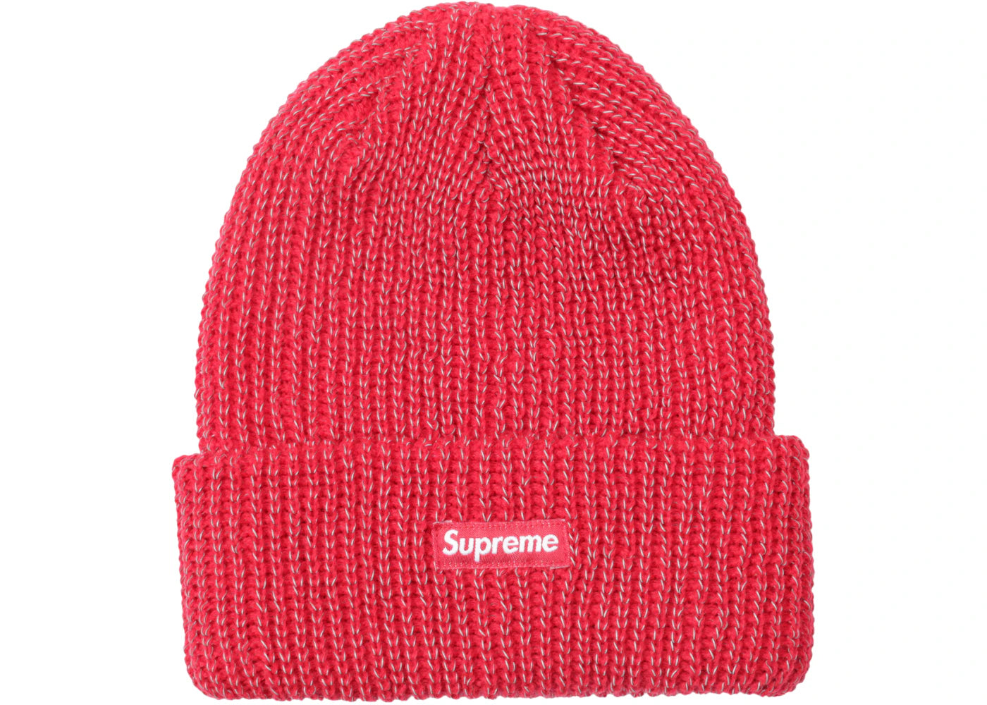 Supreme Reflective Loose Gauge Beanie Red