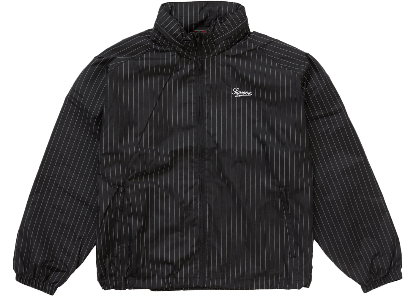 Supreme Reflective Pinstripe Track Jacket Black
