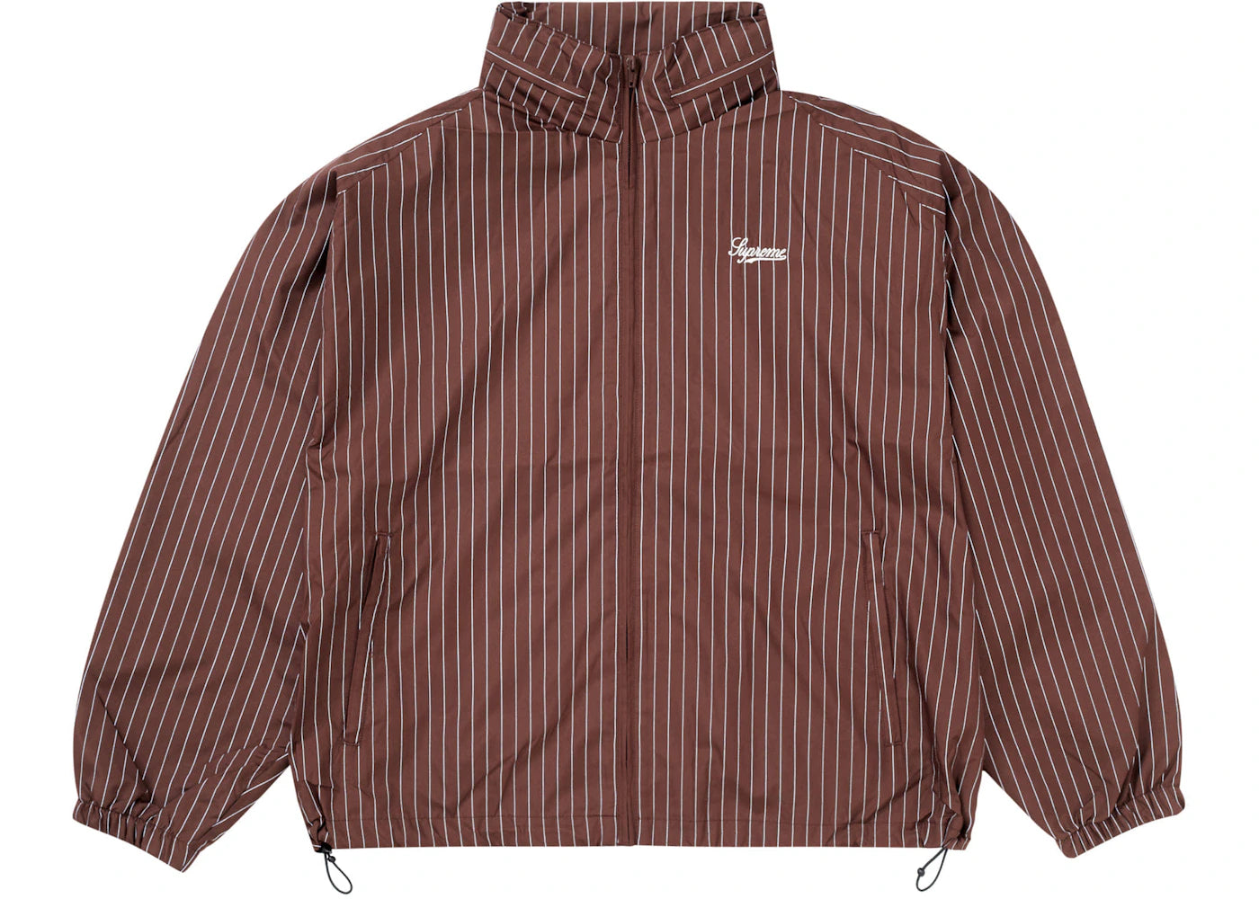 Supreme Reflective Pinstripe Track Jacket Brown