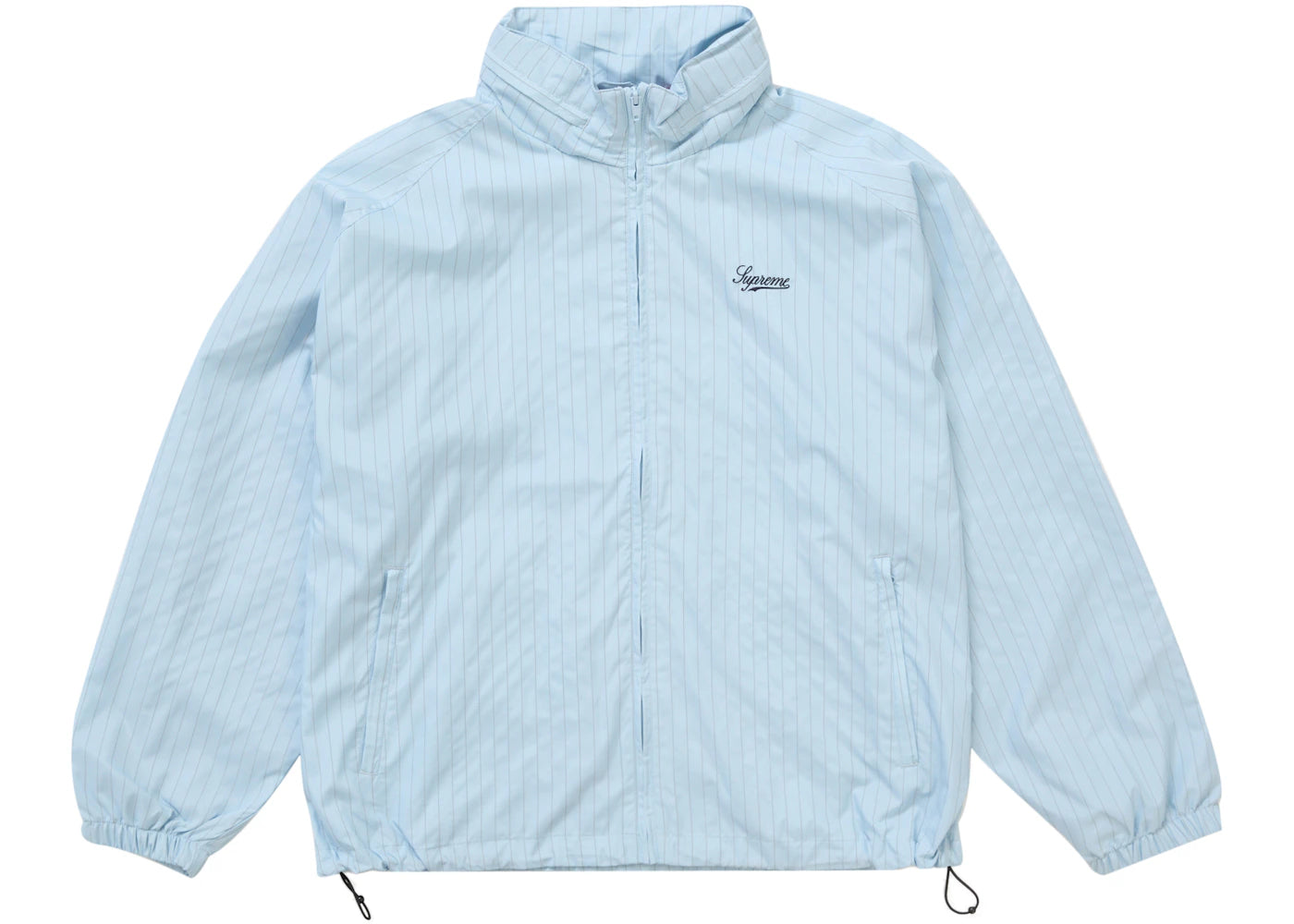 Supreme Reflective Pinstripe Track Jacket Light Blue
